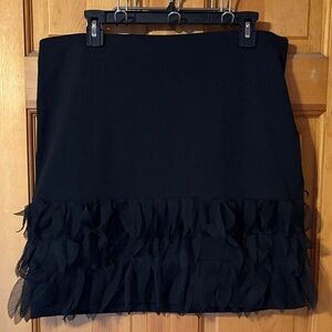 Ann Taylor Black Mini Skirt with Ruffle Detail